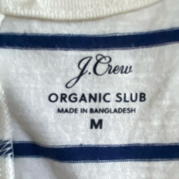 J. Crew Scoopneck Tank Top Striped Organic Slub Cotton Medium NWT - Picture 4 of 6